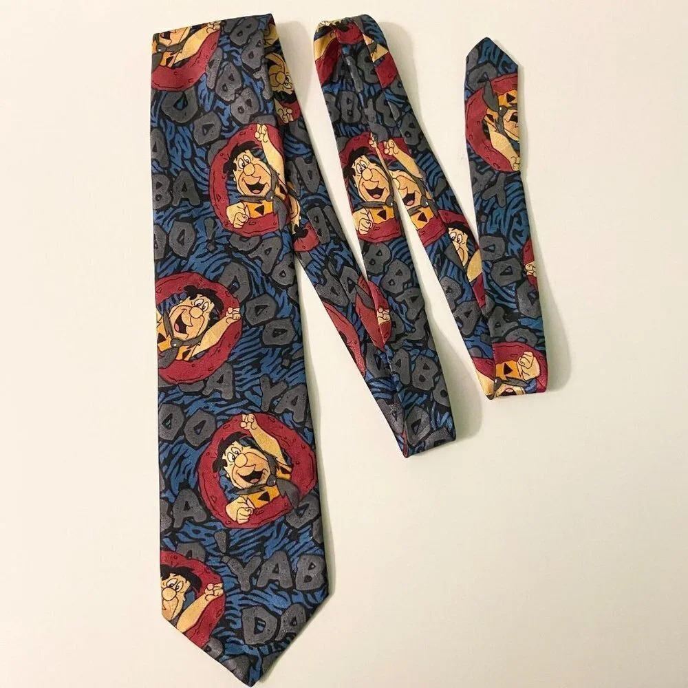 Vintage 1994 The Flintstones Mens Tie Novel Ties Polyester Collectible Fred